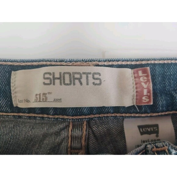 Ladies Levi 515 Stretch Blue Denim Shorts 6" Inseam Size 10 - Picture 2 of 6
